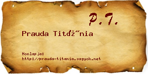 Prauda Titánia névjegykártya